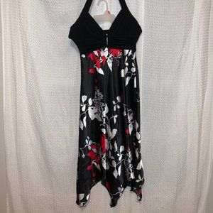 Speechless Long Black Handkerchief Hem Dress